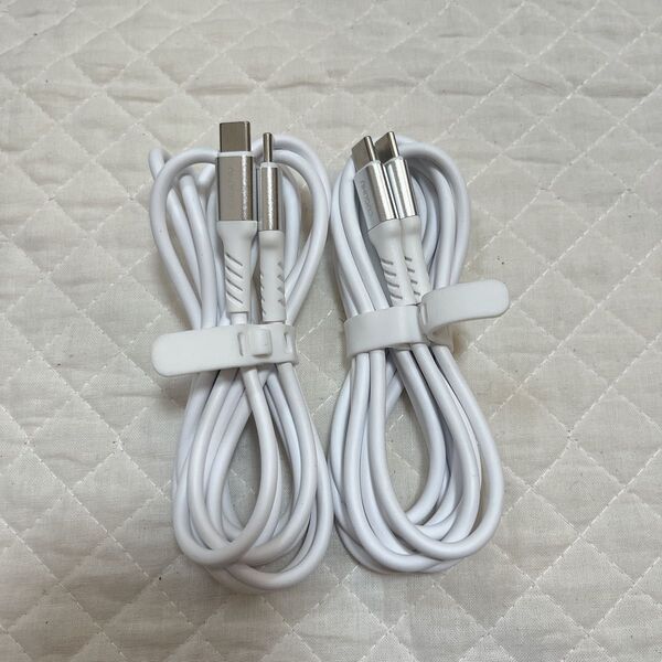 USB-Cケーブル 2本セット ホワイト 2m USB-C ケーブル ライトニングケーブル Lightningケーブル