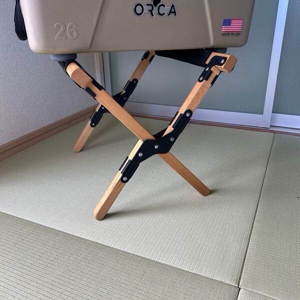ハイランダー クーラースタンド キャンプ 木製 折りたたみ 組立簡単 折り畳み クーラーボックススタンド アウトドア BBQ