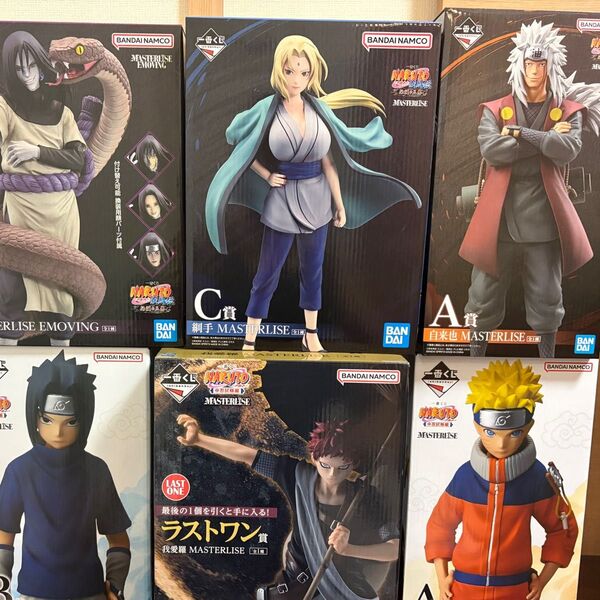 NARUTO 一番くじ フィギュア セット 伝説の三忍 中忍試験編 ナルト サスケ 我愛羅 自来也 大蛇丸 綱手