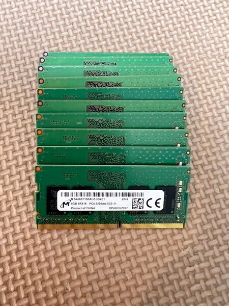 ミクロン ノートPC用メモリー 8GB/PC4-2400T×10枚 動作品