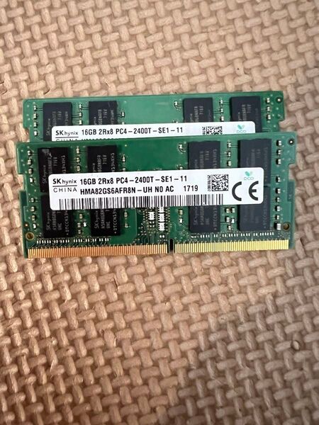 SK hynix メモリ 16GB×2枚セット PC4-2400T 動作品