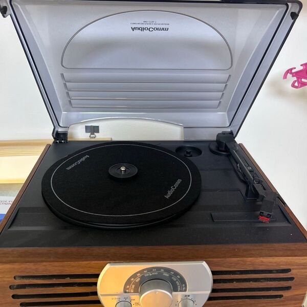 OHM スピーカー内蔵ラジオ付レコードプレーヤー RRM-2775K-T