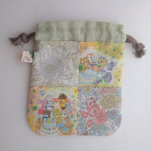 パッチワーク巾着 ユキエモン yukiemon リバティ フランシュリッペ 巾着袋 小物