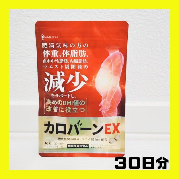 カロバーンEX 30日分 肥満気味の方の体重 体脂肪の減少を助ける 血中中性脂肪 体脂肪 内臓脂肪 ダイエットサポート
