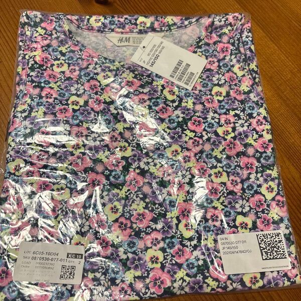 H&M パターンジャージーワンピース 145/150 花柄