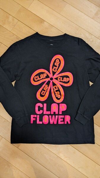 CLAP FLOWER クラップ 長袖 黒 Tシャツ M