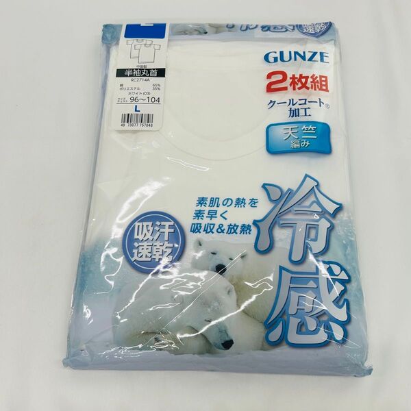 GUNZE インナーシャツ 吸汗速乾 冷感天竺 クルーネック半袖 ハ2