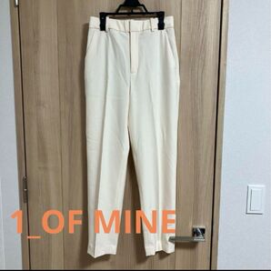1_OF MINE テーパードパンツ クリーム色 スラックス パンツ テーパード タック