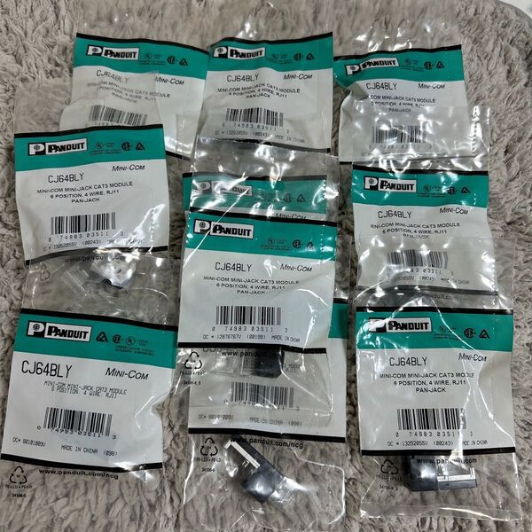 パンドウイット Panduit モジュラージャック 黒 CJ64BLY 10個