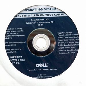 DELL Windows 7 Pro 64bit SP1 インストール ディスク