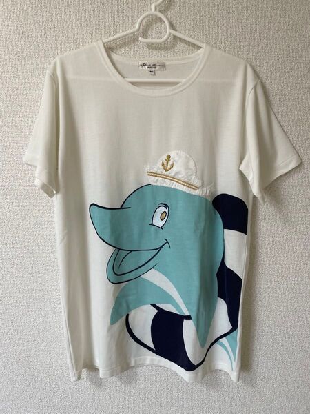 Island Shower SELECTION トップス Tシャツ 半袖 M プリント 刺繍 白 海 イルカ