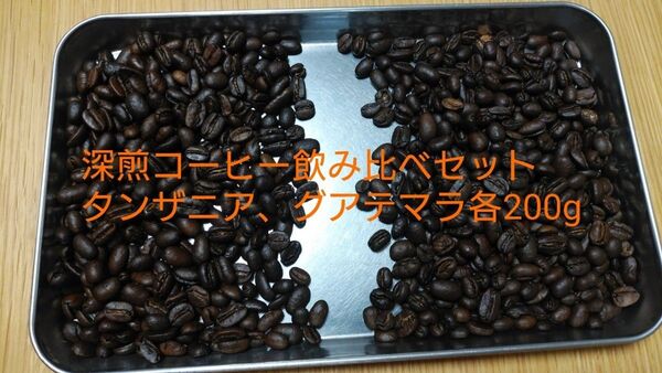 深煎りコーヒー飲み比べセット(タンザニア、グアテマラ各200g)