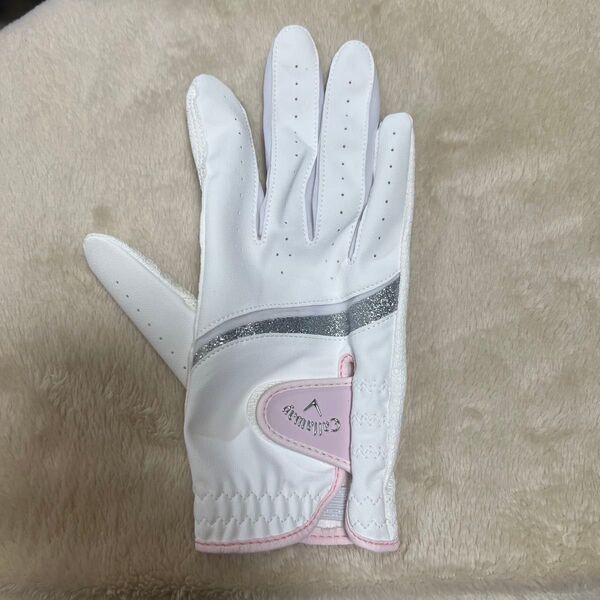 キャロウェイ callaway グローブ ホワイトピンク 右手 ゴルフ 21cm ゴルフグローブ 白 レディース