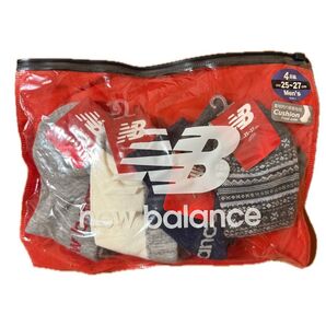 【新品未使用】New Balance メンズ ソックス 4足セット 25-27cm 吸汗速乾 アンクル丈 靴下