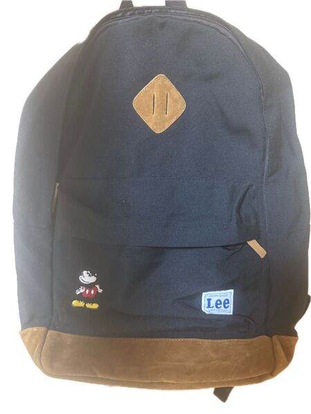 Lee × ミッキーマウス コラボ リュック ネイビー スエード切替 ディズニー