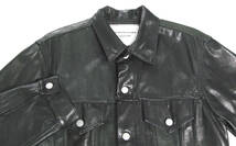 ヨウジ Yohji ： ツートンカラー レザー Gジャン ( ワイズ デニム ジャケット 本革 Yohji Yamamoto leather denim jacket_画像3
