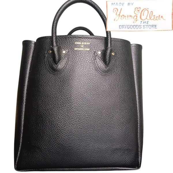 YOUNG & OLSEN ヤングアンドオルセン ハンドバッグ トートバッグ フェイクレザー ロゴ 金文字 ムック本 完売品 黒