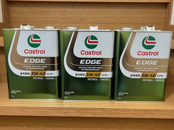 新パッケージ CASTROL EDGE 5W-40 4L缶 3本 API SP/A3/B4 カストロール エッジ