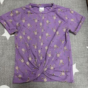 GREEN COTTON グリーンコットン オーガニック うさぎ柄 半袖Tシャツ カットソー
