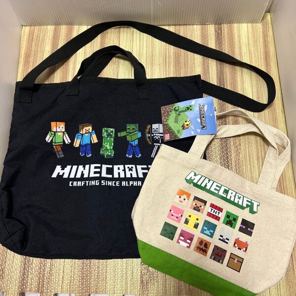 未使用品 マイクラ ミニトートバッグと ショルダー付きトートバッグ 手さげバッグ マインクラフト