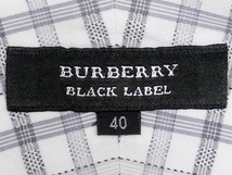 即決★BURBERRY BLACK LABEL★メンズS位 チェックシャツ 廃版 バーバリーブラックレーベル 40 白 グレー 三陽商会正規 ナイト刺繍 長袖_画像7