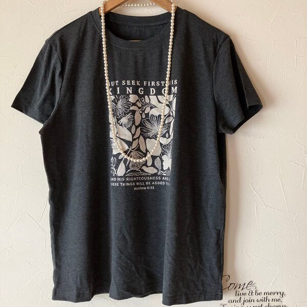 花柄tシャツ フラワー ストレッチ シンプル ロゴtシャツ