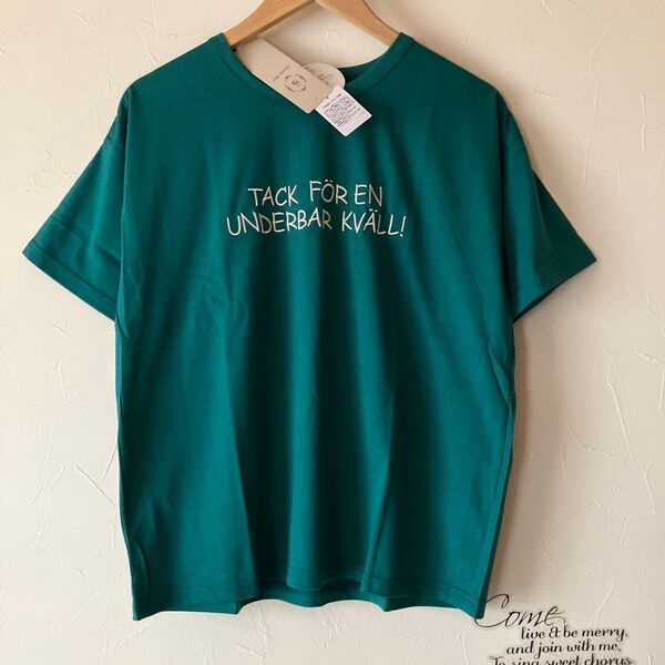 刺繍tシャツ サマンサモスモスモス ロゴtシャツ SM2 クルーネック Tシャツ グリーン 新品