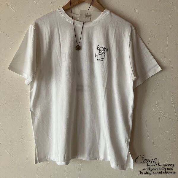 刺繍tシャツ ルノンキュール シンプルtシャツ ロゴtシャツ クルーネック コットン