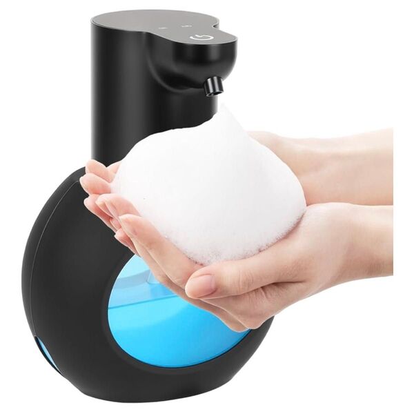 【新品未使用】 ソープディスペンサー ハンドソープ 自動泡 4段階調節 420ml 大容量 2way 壁掛け ブラック