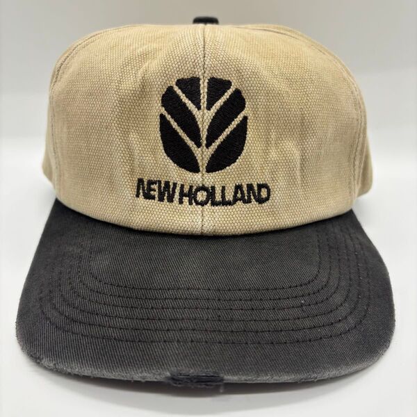 90s ヴィンテージ USA製 NEW HOLLAND 農業機会メーカー US企業刺繍ロゴ 2トーンカラーキャップ スナップバック