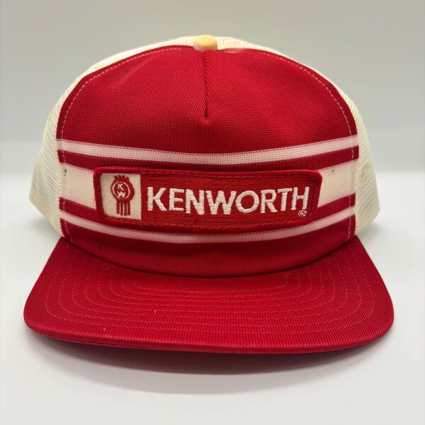 70s ヴィンテージ USA製 KENWORTH US企業 トラックメーカー 刺繍ワッペンロゴ トラッカーキャップ スナップバック