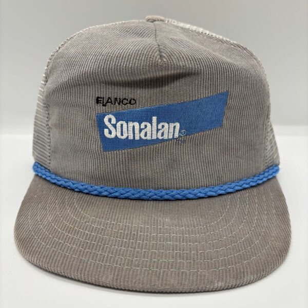 80s~ ヴィンテージ USA製 Sonalan ソナラン アメリカ企業物 刺繍ロゴ トラッカーキャップ スナップバック 5パネル