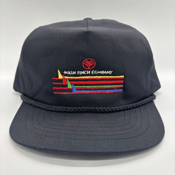 90s ヴィンテージ NASH FINCH COMPANY USA企業物 刺繍ロゴ トラッカーキャップ スナップバック 5パネル