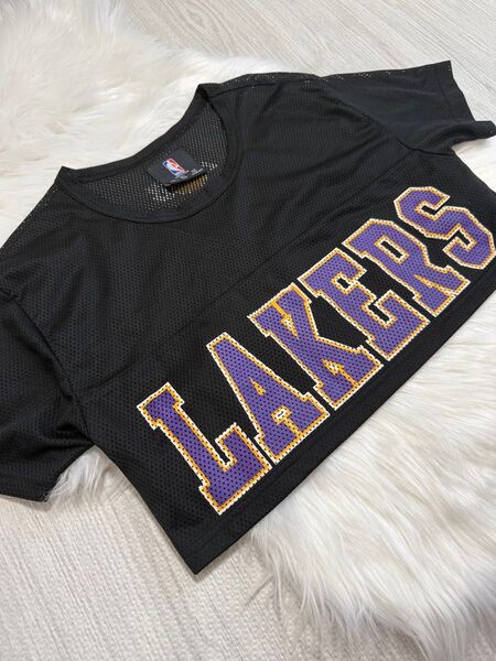 【Forever21】クロップド丈/NBA ロサンゼルス・レイカーズ メッシュ Tシャツ/ヴィンテージ/古着