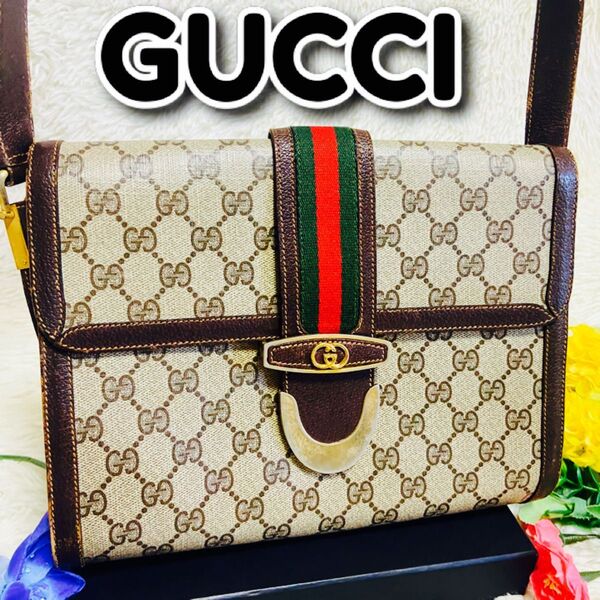 GUCCI●オールドグッチ●ショルダー バッグ●肩掛け●シェリーライン●希少品●GGスプリーム●モノグラム●クロスボディ●