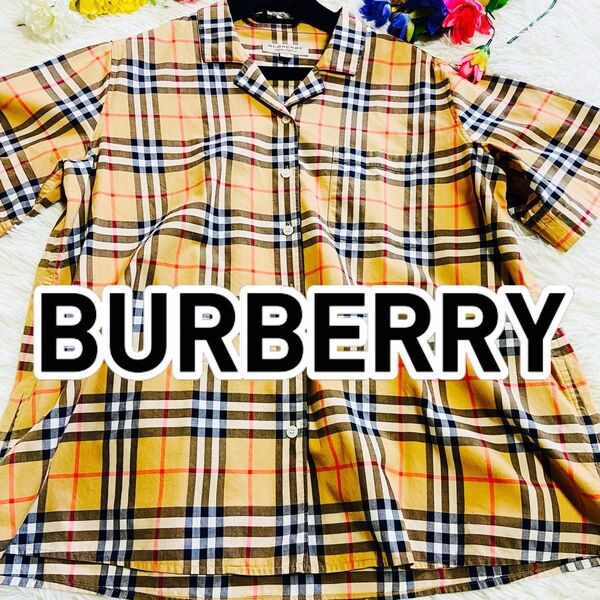 BURBERRY●バーバリー●ノバチェック●コットン●半袖●シャツ●メンズ●サイズ40●ロンドン●レディース●