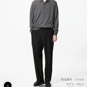ユニクロ タックワイドパンツ ブラック Lサイズ