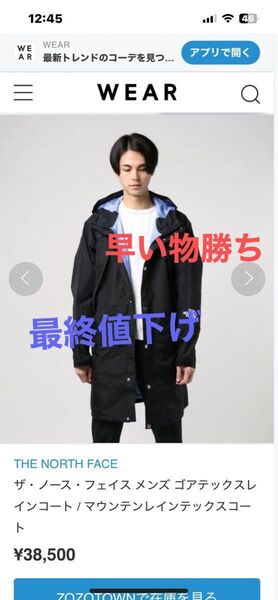 THE NORTH FACE ザ・ノース・フェイス メンズ ゴアテックスレインコート定価38500円