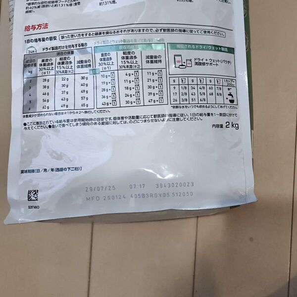 ロイヤルカナン 満腹感サポート 内容量2kg 猫用 食事療法食