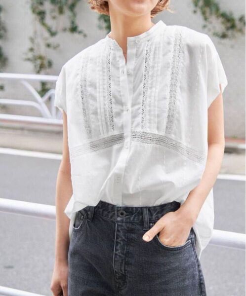 スピック&スパン 2024SS 60ローンフレンチレースブラウス 春夏