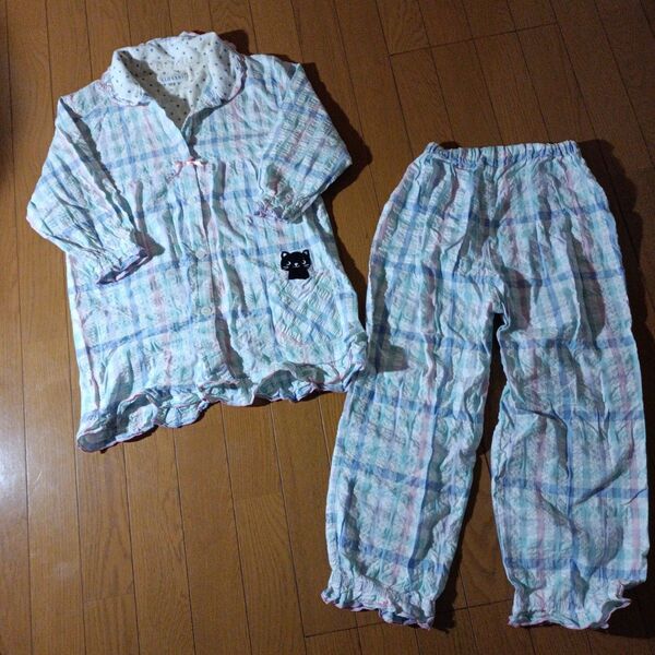 CLOSSHI 子供服 パジャマ 上下セット チェック 160cm 七分袖・七分丈