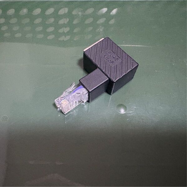 Ethernet cat6 RJ45 オス-メス L字 アダプタ