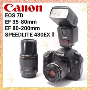 ★即購入1000円OFF★ キャノン Canon 7D すべてを託せる、この一台となら。望遠レンズ 外付けフラッシュ付き