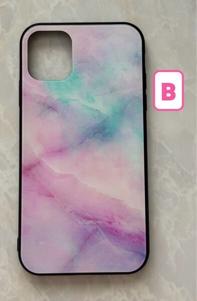 iPhone11のBケース ☆シンプル☆耐衝撃背面9Hガラスケース