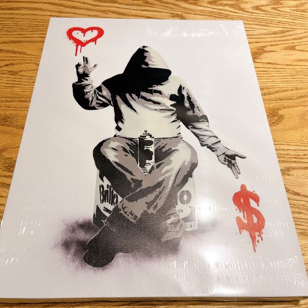 Banksy バンクシー 愛とお金 ポスター アートパネル 絵画 写真 アートパネル 壁掛け 部屋飾り 背景絵画(30X40cm)