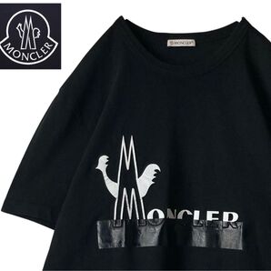 【Lサイズ】モンクレール☆立体ロゴ Tシャツ ブラック