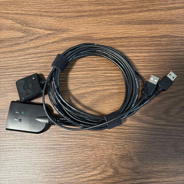 エレコム KVMスイッチ キーボードマウス用 手元スイッチ付 ブラック KM-A22BBK