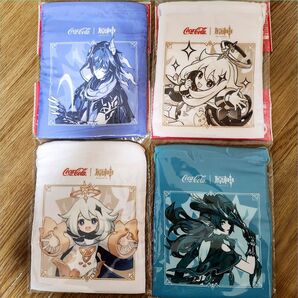 Genshin Impact 原神 コカコーラ 巾着 ポーチ コンプリート ノベルティ 非売品 アニメ 巾着袋 学校