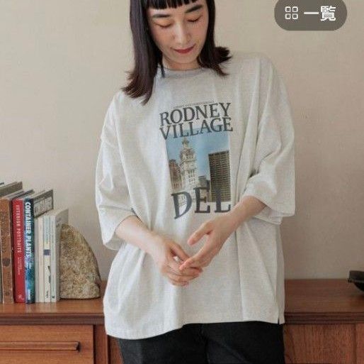 ニコアンド プリントTシャツ ホワイト