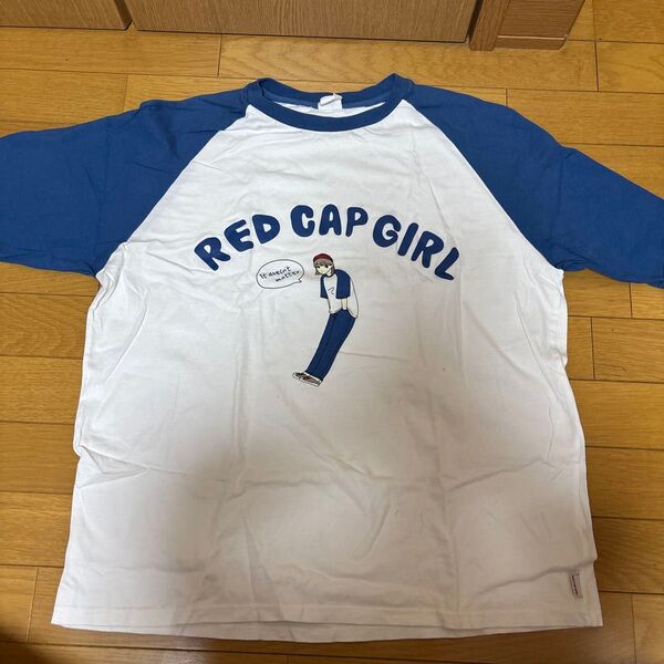 RED CAP GIRL】ビッグシルエット フロントプリント半袖ラグランTee / ワンポイント刺繍半袖ボーダーTシャツ
